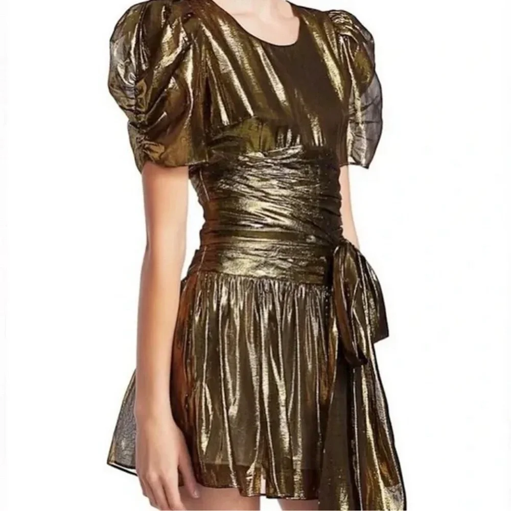 Love Shack Fancy Women’s Gold Dress Size00 - Picture 7 of 8